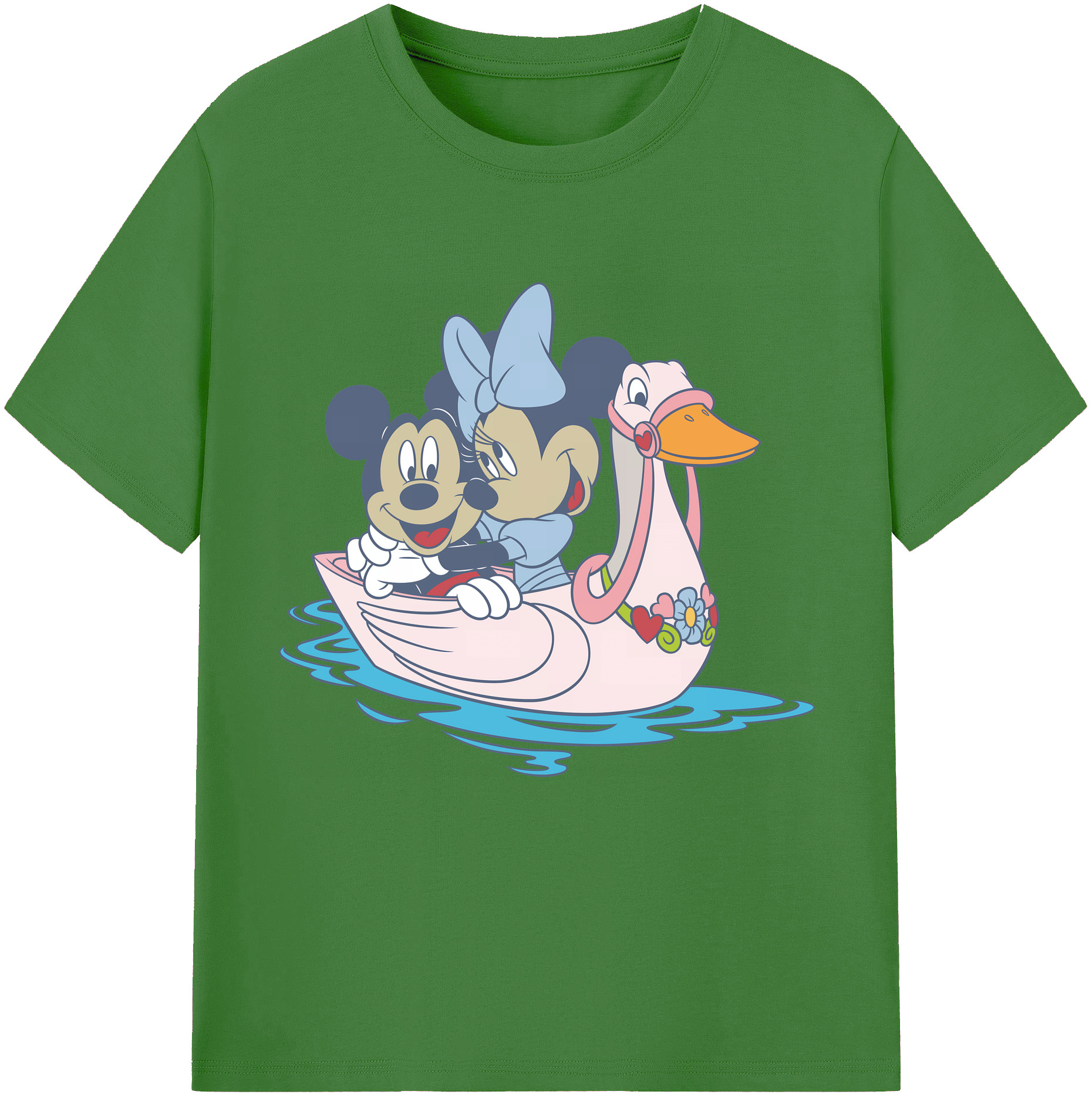 （画像用） ミッキーマウス Mickey Mouse レディースカジュアルプリントTシャツ（綿100％）